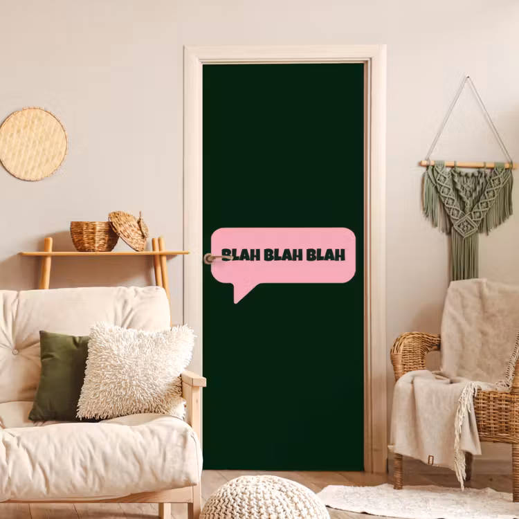 Deursticker - Tekstwolk - BLAH BLAH BLAH - Roze — 4