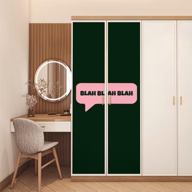 Deursticker - Tekstwolk - BLAH BLAH BLAH - Roze — 5