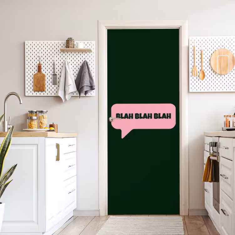 Deursticker - Tekstwolk - BLAH BLAH BLAH - Roze — 7