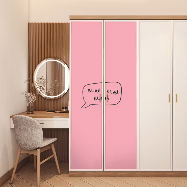 Deursticker - Tekstwolkje - BLAH BLAH BLAH - Roze — 5