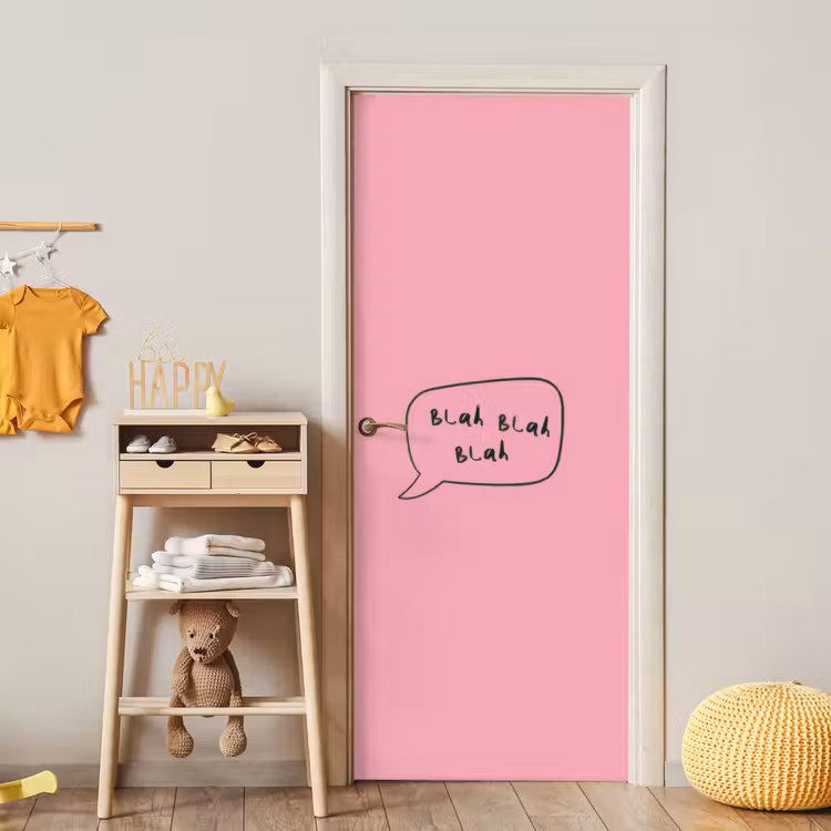 Deursticker - Tekstwolkje - BLAH BLAH BLAH - Roze — 6