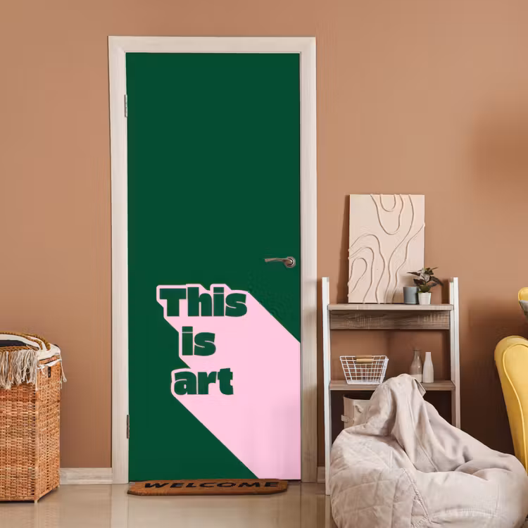 Deursticker - This is art - Schaduw - Roze — 2