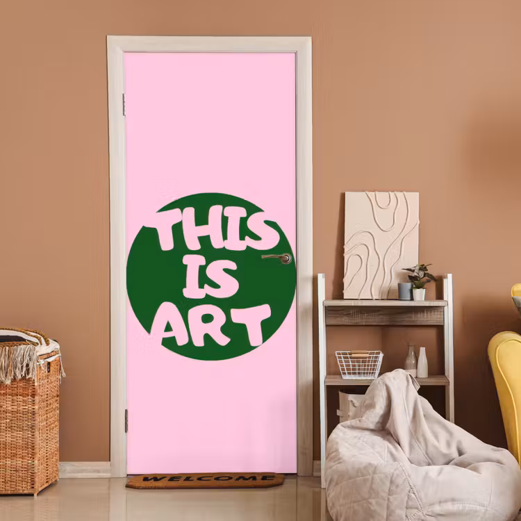 Deursticker - This is art - Tekst - Cirkel - Groen — 2