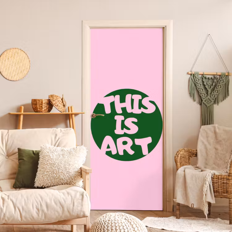 Deursticker - This is art - Tekst - Cirkel - Groen — 4