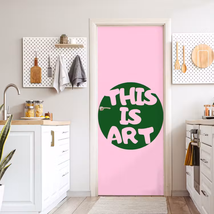 Deursticker - This is art - Tekst - Cirkel - Groen — 7