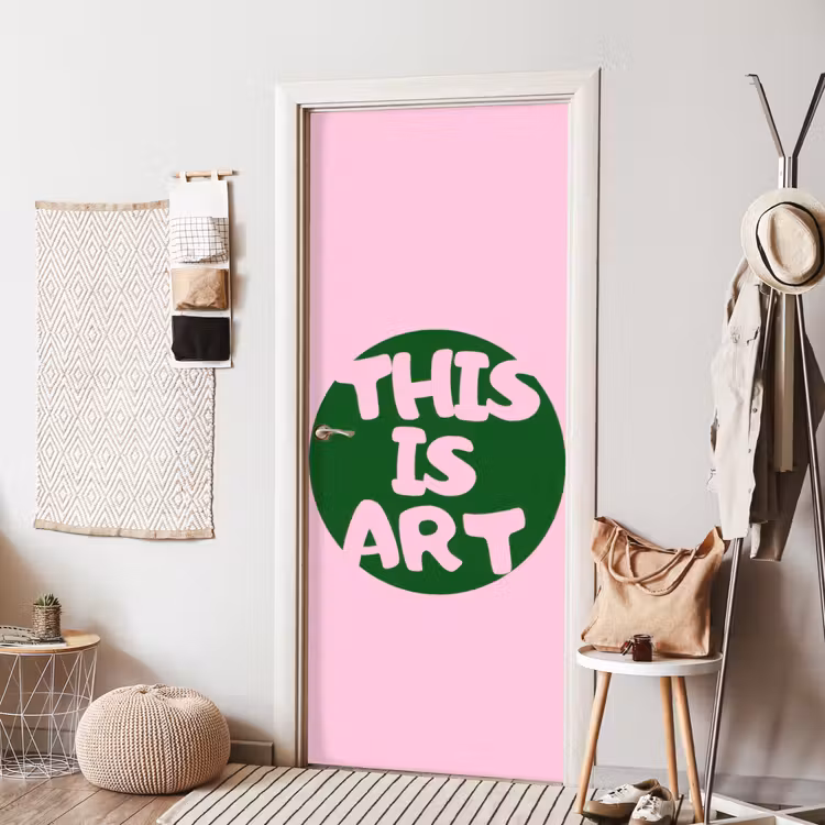 Deursticker - This is art - Tekst - Cirkel - Groen — 8