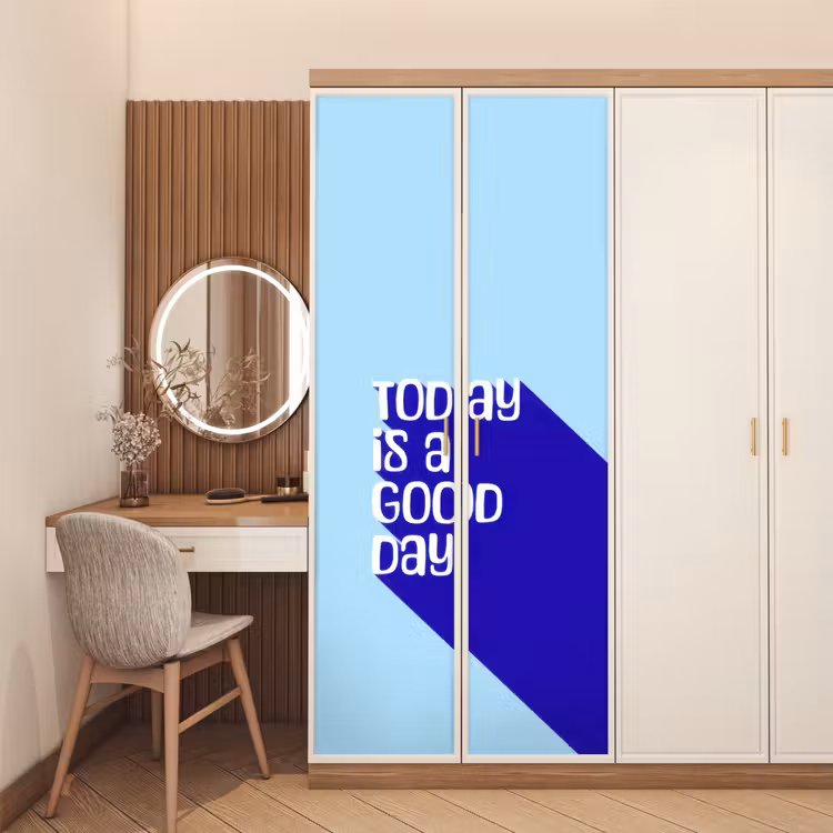 Deursticker - Today is a good day - Blauw - Schaduw — 5