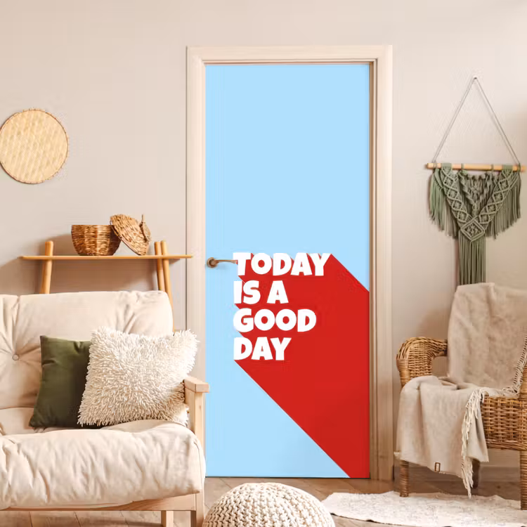 Deursticker - Today is a good day - Rood - lichtblauw — 4
