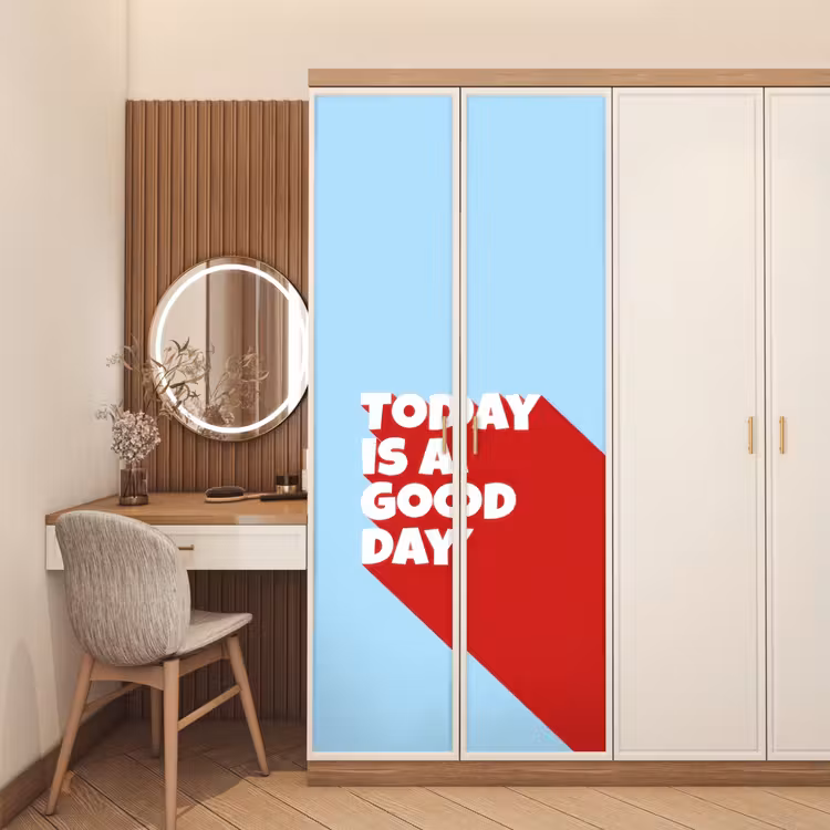 Deursticker - Today is a good day - Rood - lichtblauw — 5