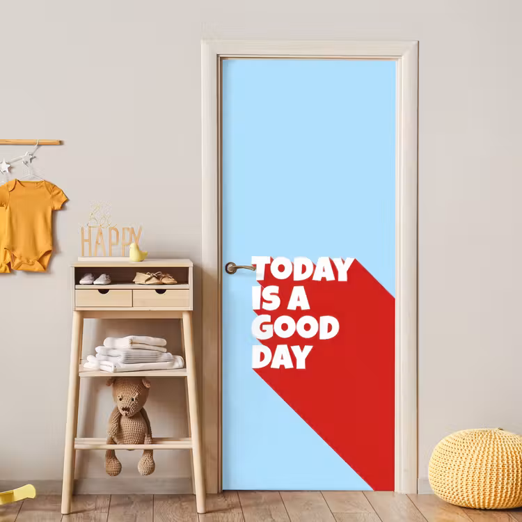 Deursticker - Today is a good day - Rood - lichtblauw — 6