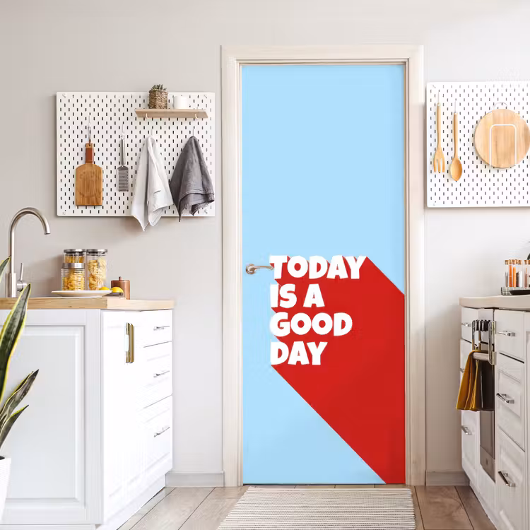 Deursticker - Today is a good day - Rood - lichtblauw — 7