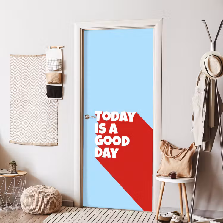 Deursticker - Today is a good day - Rood - lichtblauw — 8