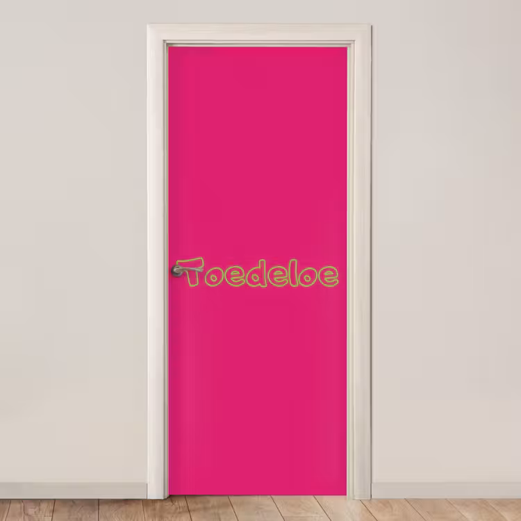 Deursticker - Toedeloe - Groen - Roze — 1