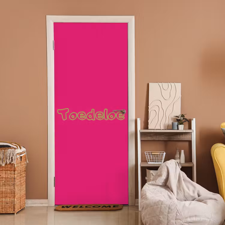 Deursticker - Toedeloe - Groen - Roze — 2