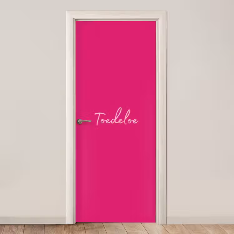 Deursticker - Toedeloe - Roze — 1