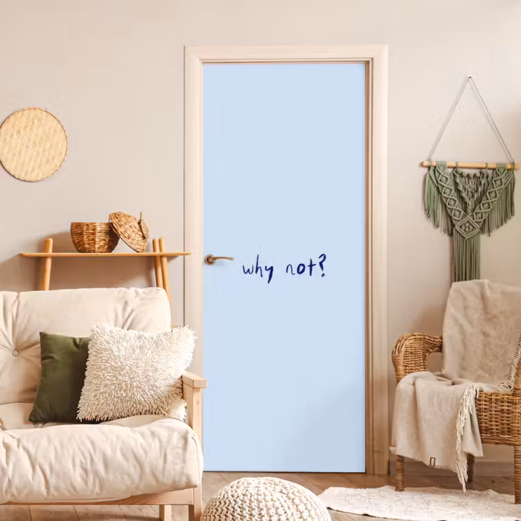 Deursticker - Why not - Blauw - Donker blauw - Quote — 4
