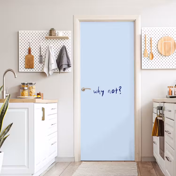 Deursticker - Why not - Blauw - Donker blauw - Quote — 7