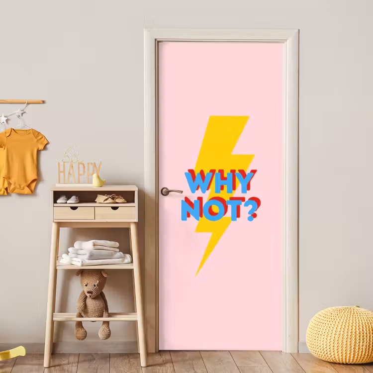 Deursticker - Why not - Bliksem - Roze — 6