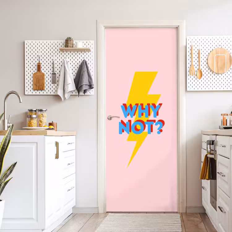 Deursticker - Why not - Bliksem - Roze — 7