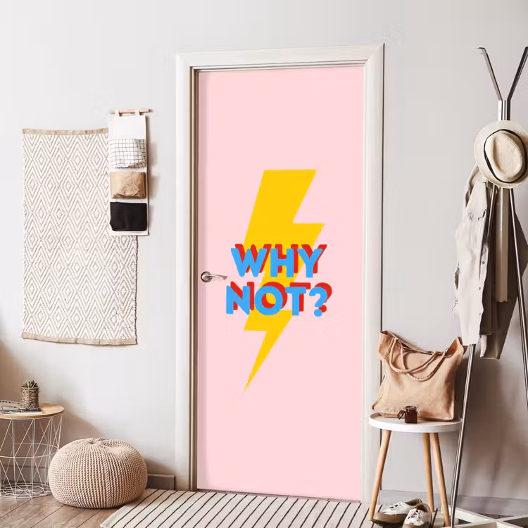 Deursticker - Why not - Bliksem - Roze — 8