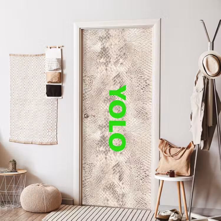 Deursticker - YOLO - Groen - Neon - Slangenprnt — 8