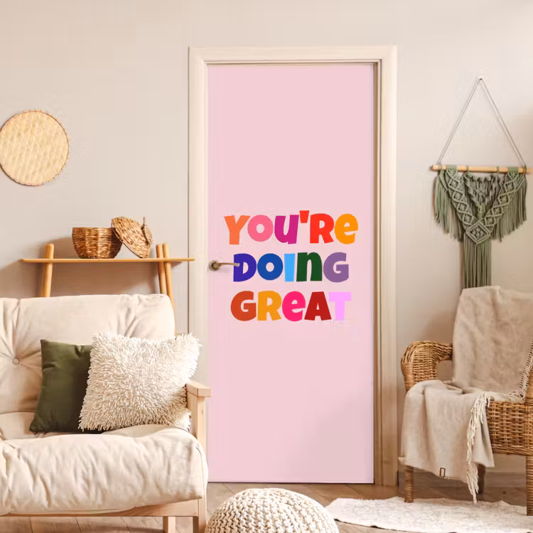 Deursticker - You're doing great - Roze - Kleurrijk — 4