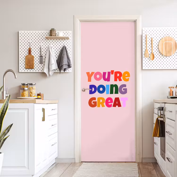 Deursticker - You're doing great - Roze - Kleurrijk — 7