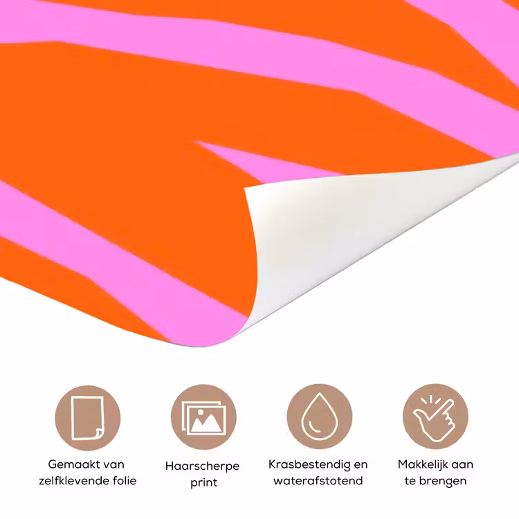 Deursticker - Zebraprint - Grafisch - COOL - Oranje — 3