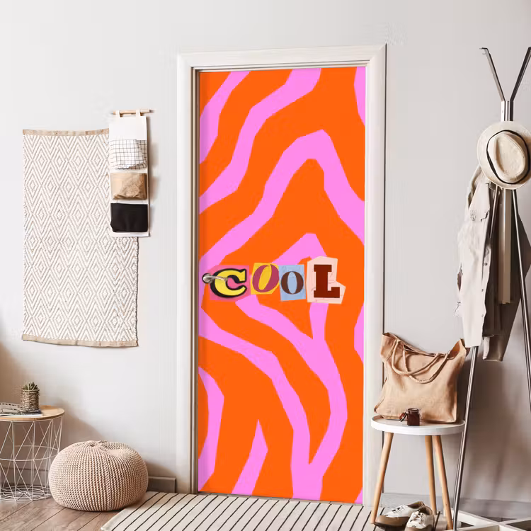 Deursticker - Zebraprint - Grafisch - COOL - Oranje — 8