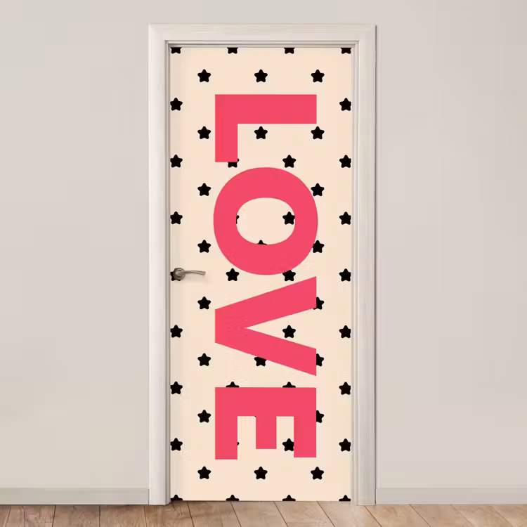 Deursticker - Love - Stippen - Roze — 1