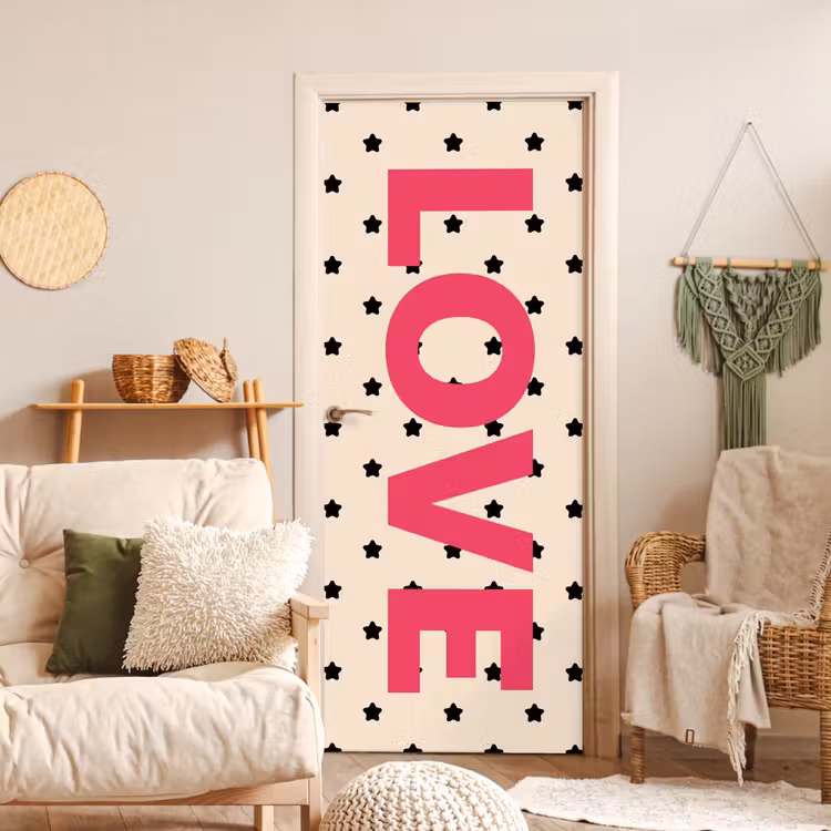 Deursticker - Love - Stippen - Roze — 4