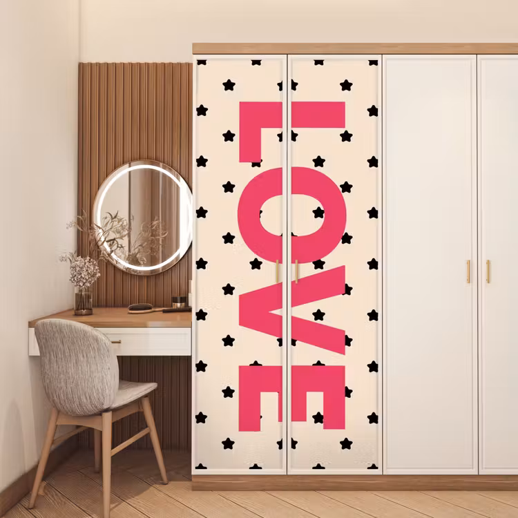 Deursticker - Love - Stippen - Roze — 5