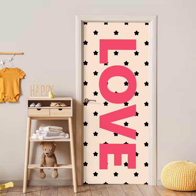 Deursticker - Love - Stippen - Roze — 6
