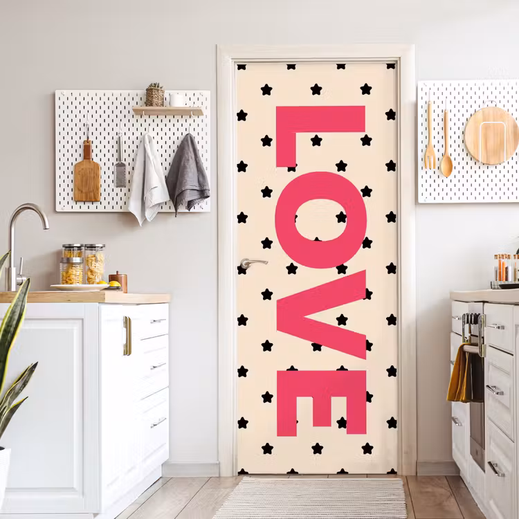 Deursticker - Love - Stippen - Roze — 7