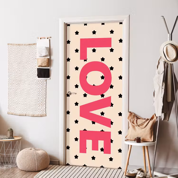 Deursticker - Love - Stippen - Roze — 8