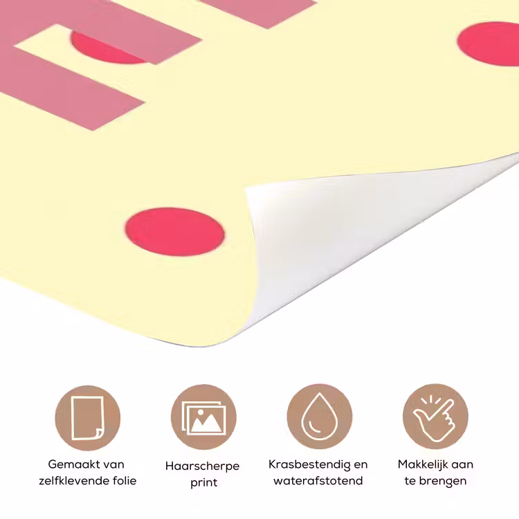 Deursticker - Nice - Stippen - Roze - Geel — 3