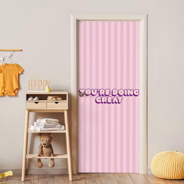 Deursticker - Paars - Strepen - You're doing great - Schaduw — 6