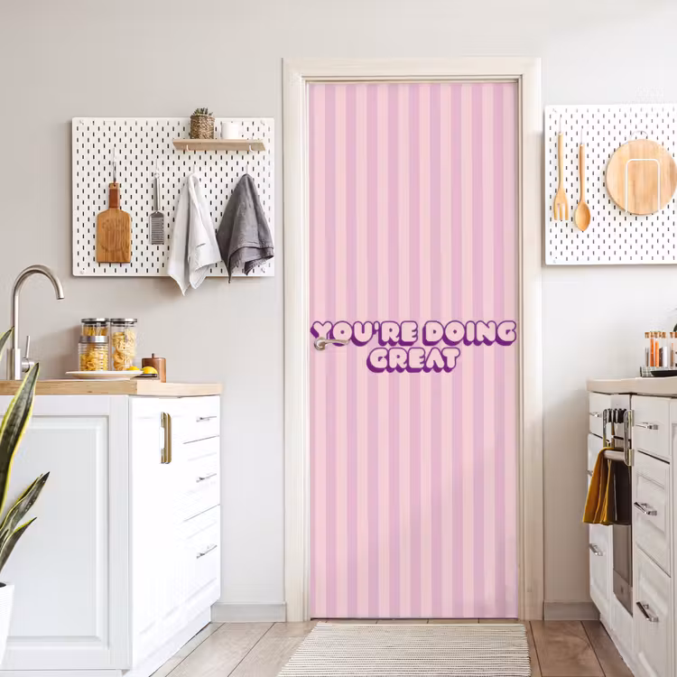 Deursticker - Paars - Strepen - You're doing great - Schaduw — 7