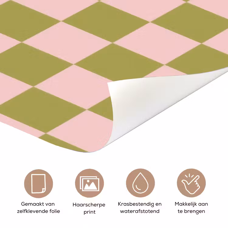 Deursticker - Patroon - Geblokt - Olijfgroen - Amore — 3