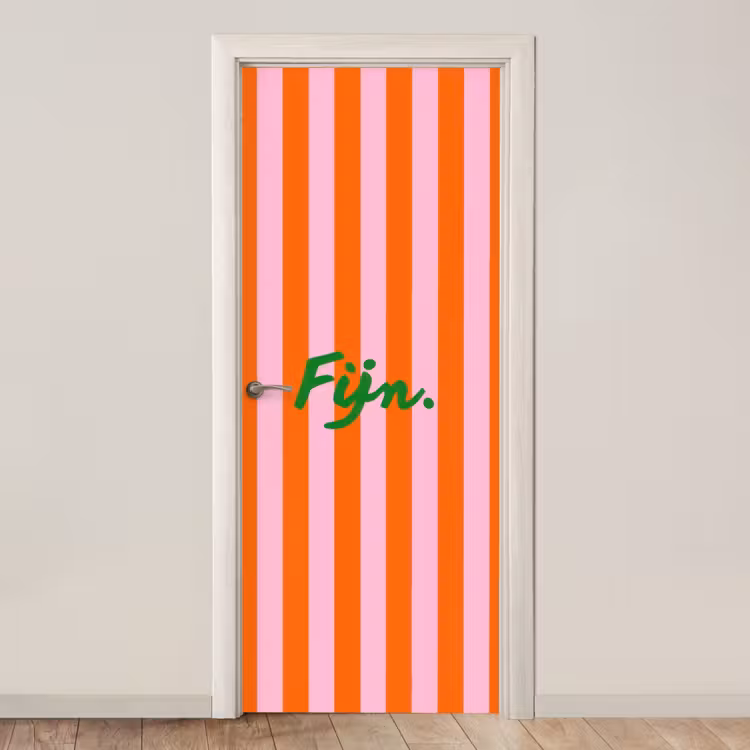 Deursticker - Patroon - Oranje - Fijn - Strepen — 1