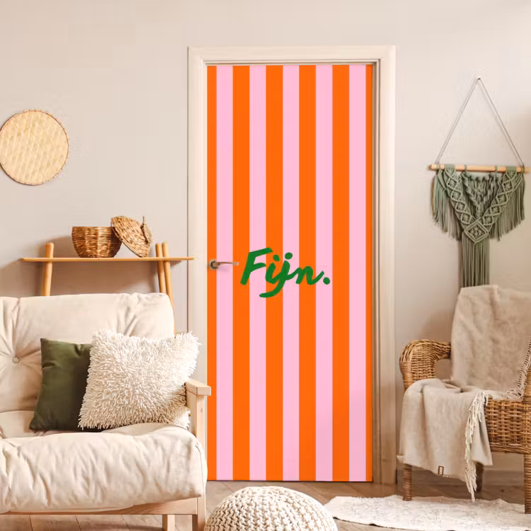 Deursticker - Patroon - Oranje - Fijn - Strepen — 4