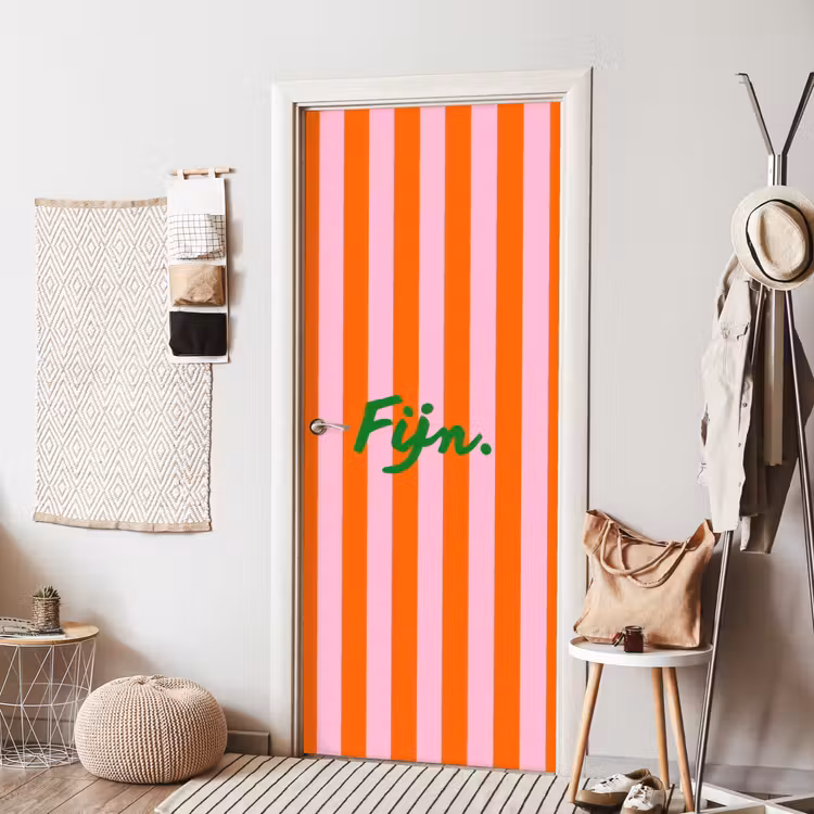 Deursticker - Patroon - Oranje - Fijn - Strepen — 8