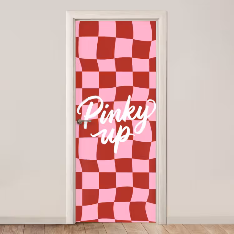 Deursticker - Pinky up - Geblokt - Bordeauxrood — 1