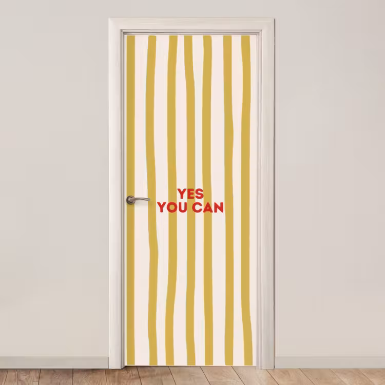 Deursticker - Strepen - Abstract - Yes you can - Rood — 1