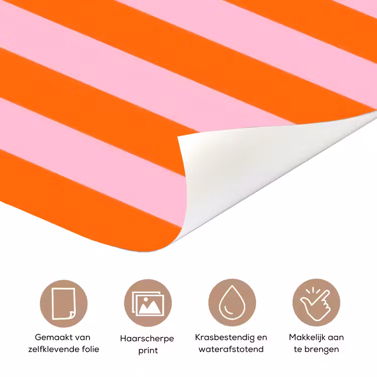 Deursticker - Strepen - Oranje - Verticaal - Ciao bella — 3