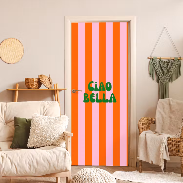 Deursticker - Strepen - Oranje - Verticaal - Ciao bella — 4