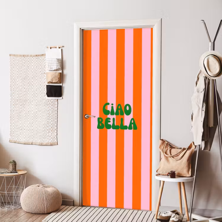 Deursticker - Strepen - Oranje - Verticaal - Ciao bella — 8