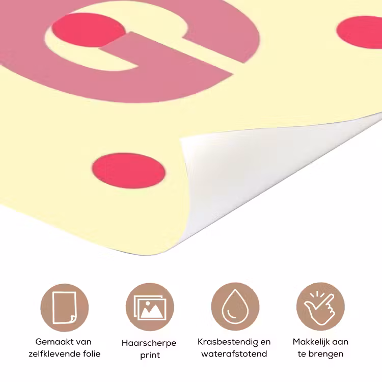 Deursticker - Swag - Roze - Stippen - Geel — 3