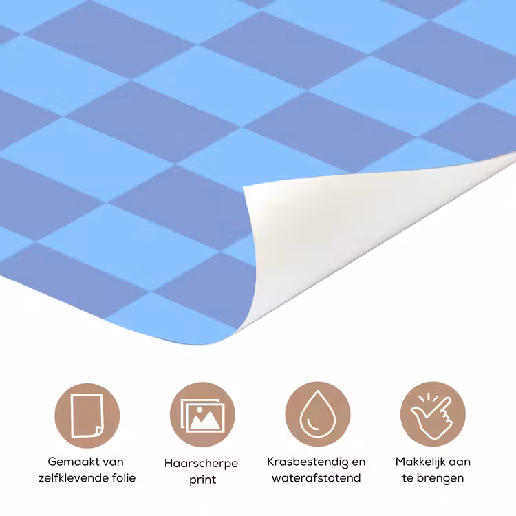 Deursticker - Sweet dreams - Vierkanten - Roze - Blauw — 3