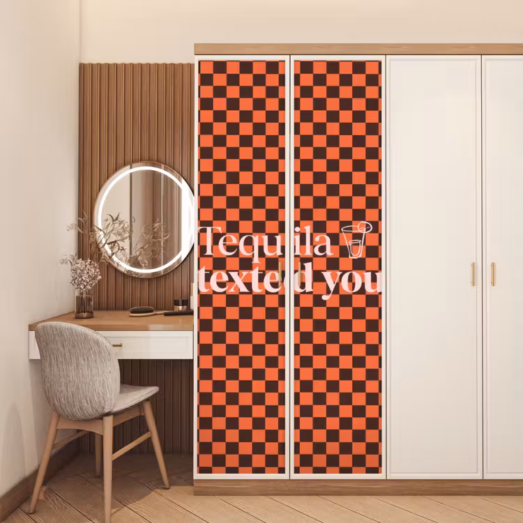 Deursticker - Tequila texted you - Glas - Vierkanten - Oranje — 5